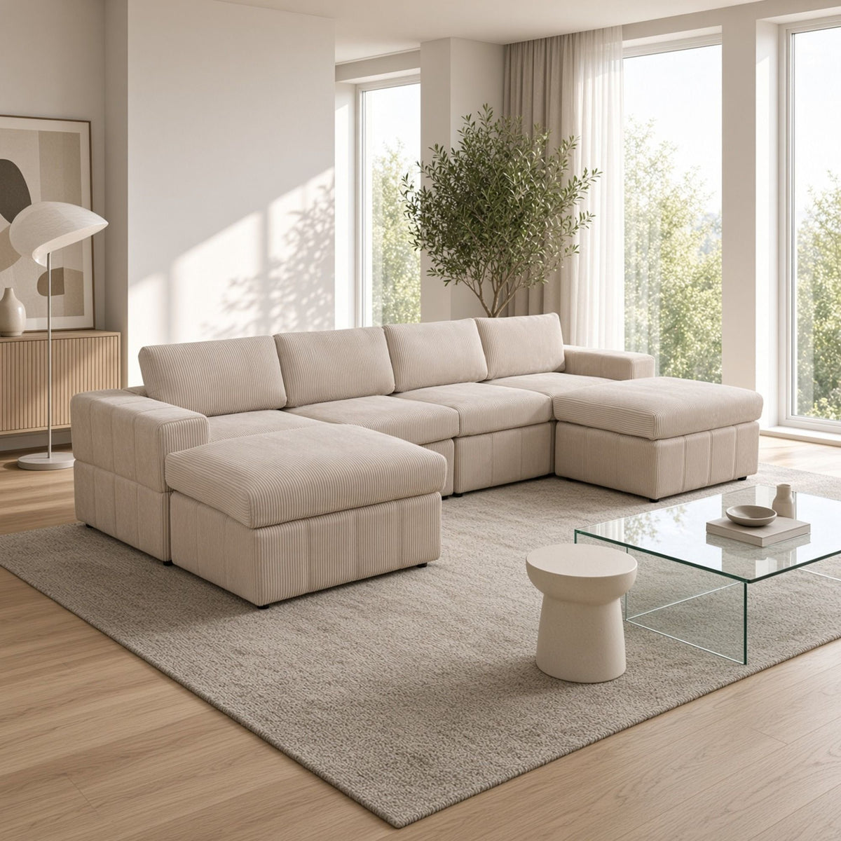 Modular Sectional Sofa, Reversible Set