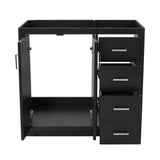 Retro Style Bathroom Vanity, 3 Drawers & Soft Closing Doors