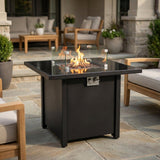 Propane Firepit Table Outdoor Heater High Heat Output Steel 30x25in