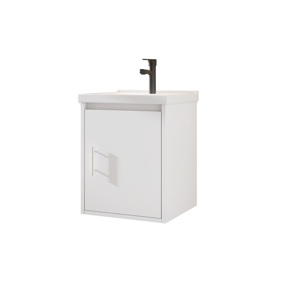 20" Floating Bathroom Vanity Combo With Wall Cabinet, Ceramic Sink & Soft Close Doors - White