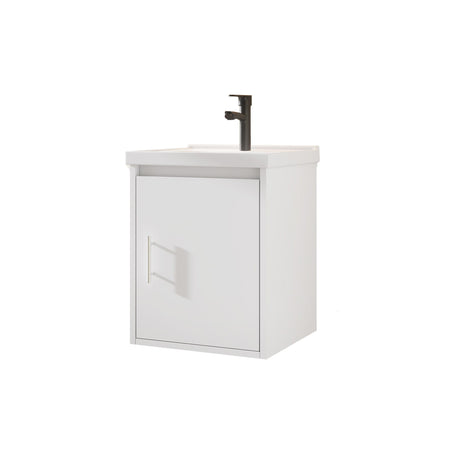 20" Floating Bathroom Vanity Combo With Wall Cabinet, Ceramic Sink & Soft Close Doors - White