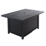 Convertible Steel Fire Table, Rectangular, Black