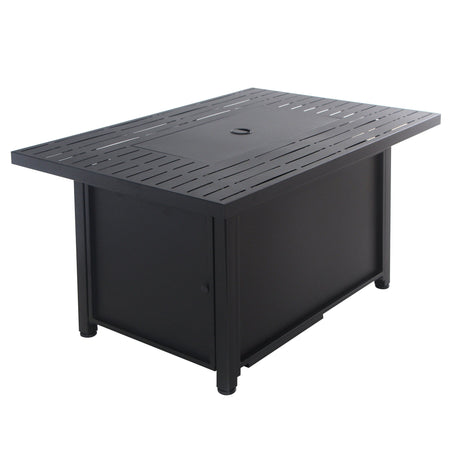 Convertible Steel Fire Table, Rectangular, Black