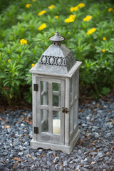 Wooden Candle Lantern Decorative, Hurricane Lantern Holder Decor For Indoor Outdoor, Home Garden Wedding - Gray - Lanterns - Alpine Outlets