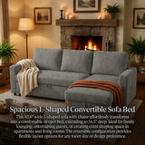 L - Shaped Convertible Sofa Bed With Storage Chaise