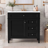 Bathroom Vanity With Sink, Rectangular Storage Cabinet & 2 Drawers And Tip Out Drawer