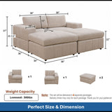 Modular Sectional Sofa, Reversible Set