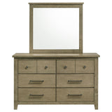 Pelton - 6 Drawer Dresser With Mirror - Oak