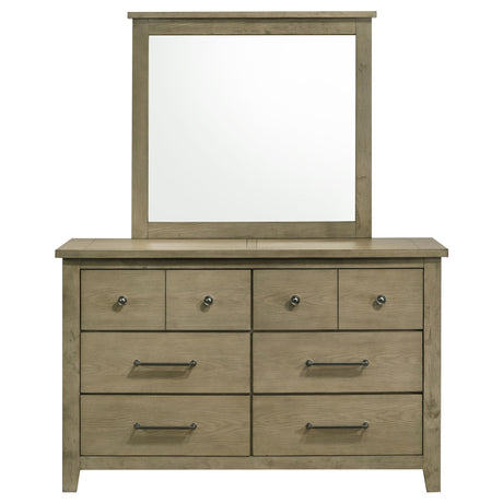 Pelton - 6 Drawer Dresser With Mirror - Oak