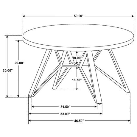 Royceton - Top Dining Table Industrial Round Dining Table - Gray / Black