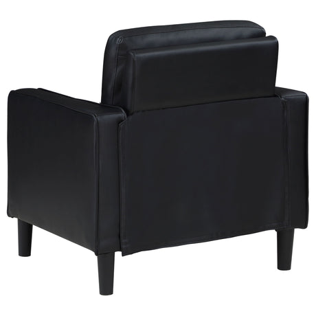Weld 3 Piece Upholstered Track Arm Sofa Set - Black