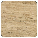 Travertine Accent Table Geometric Design - Brown
