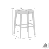 Jane - Contemporary Transitional Wood Bar Height Kitchen Bar Stool