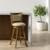 Aiden - Modern Farmhouse Swivel Wood Bar Height Kitchen Bar Stool