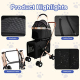 Double Pet Stroller For Dogs And Cats