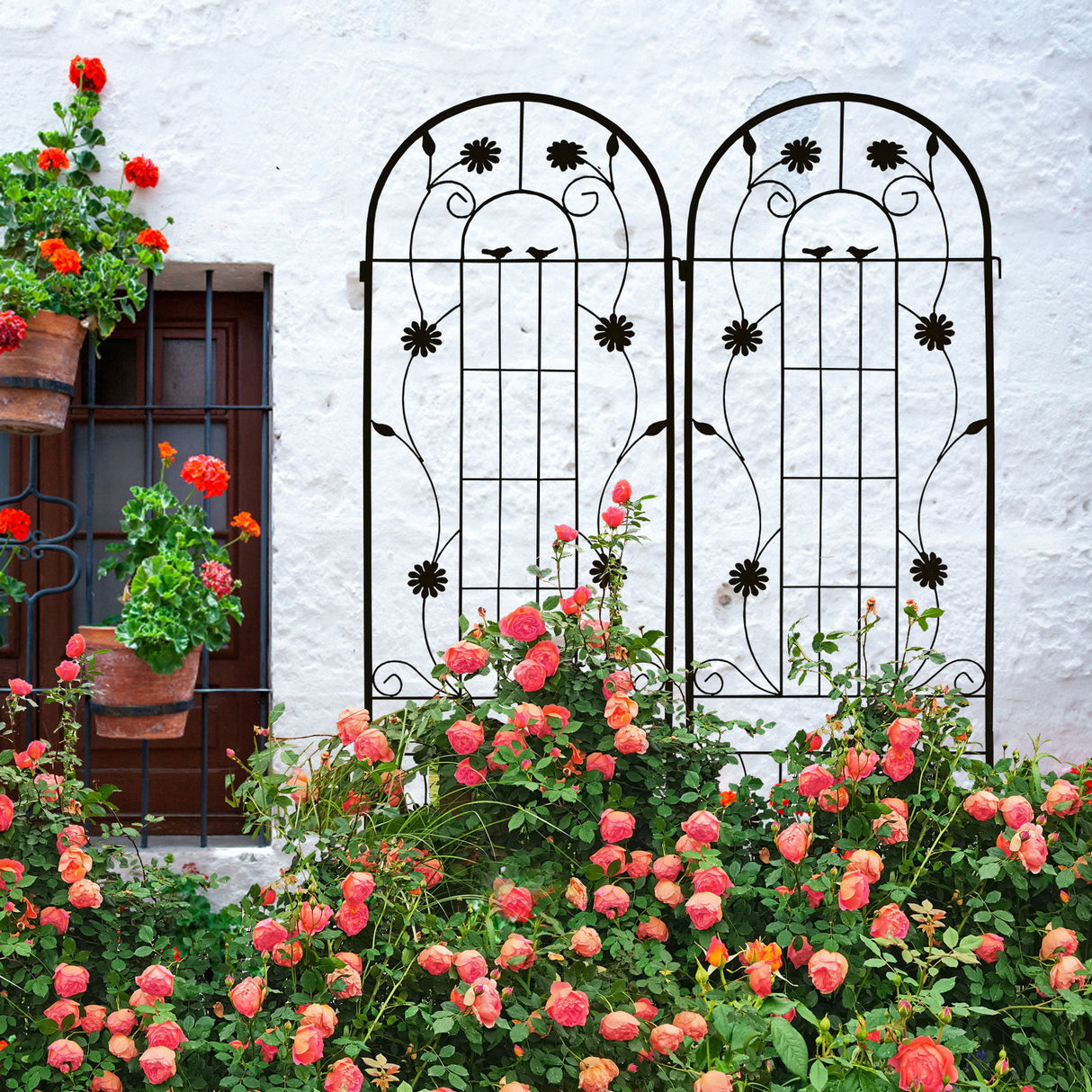 Metal Garden Trellis Rustproof Trellis For Climbing Plant Outdoor Flower Support