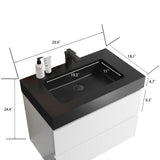 Alice - Bathroom Vanity With Large Storage, Sink Wall Mounted Floating Bathroom Vanity For Modern Bathroom, One-Piece Sink Basin Without Drain And Faucet
