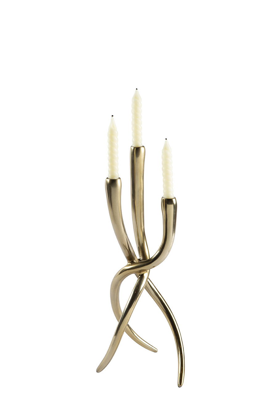 Ansley - Taper Candle Holder Set (Set of 2) - Gold