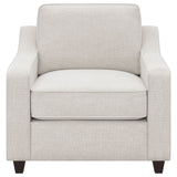Mahaffey - Upholstered Sloped Track Arm Chair - Beige