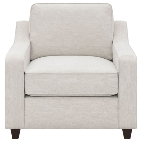 Mahaffey - Upholstered Sloped Track Arm Chair - Beige