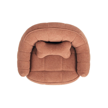 Louie - Dog Sofa Bed With Bone Pillow - Orange