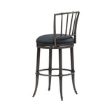 Vince - Commercial Grade Steel Frame Faux Leather Upholstered Swivel Bar Height Barstool