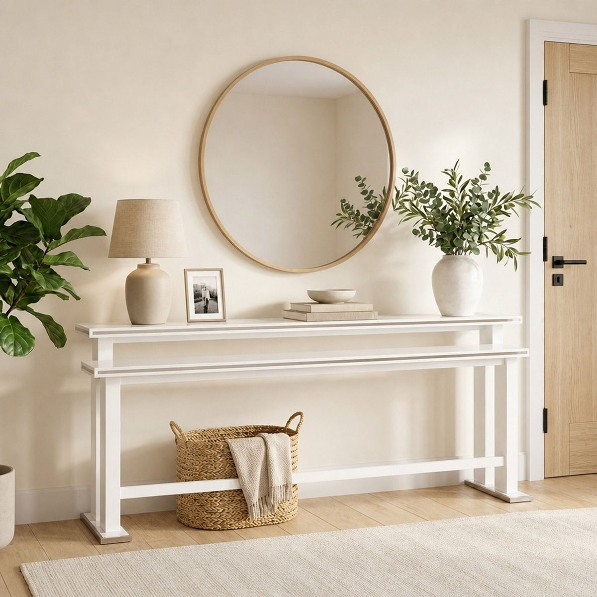 Amanda - 72" Rectangle Wood Console Table - White