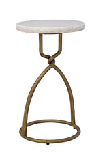 Kevin - Side Table - White / Gold
