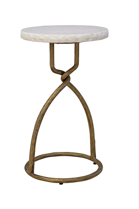 Kevin - Side Table - White / Gold