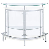 Strick - Freestanding Glass Top Home Bar Wine Cabinet - White