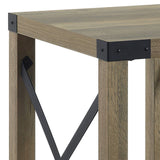 Abiram - Rustic End Table - Oak - End Tables - Alpine Outlets