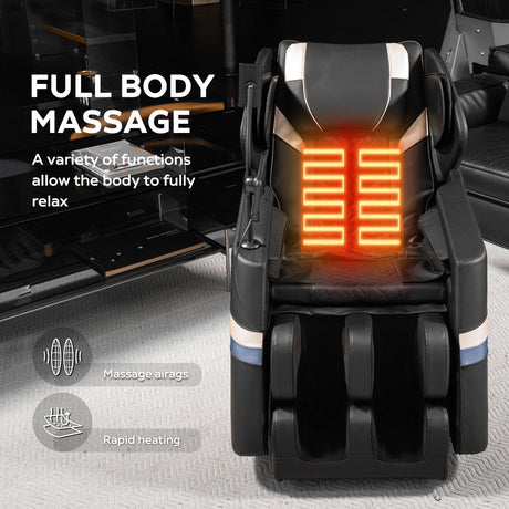 Massage Chair Recliner, Zero Gravity & Full Body Air Pressure - Black