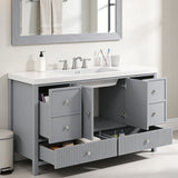 Bathroom Vanity With Separate Sink, Soft Close Doors And 4 Drawers
