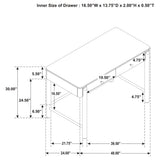 Anser - 2 Drawer Vanity Desk Makeup Table Rounded Design - Black