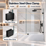 Frameless Bathtub Shower Screen, Reversible Installation