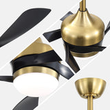 52" Indoor Ceiling Fan With 3 Color Dimmable LED Light Blades, Reversible DC Motor, Remote Control