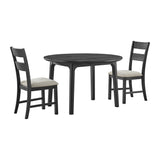 Garcia - 3 Piece Dining Set (Round Drop Leaf Table And 2 Chairs) - Black