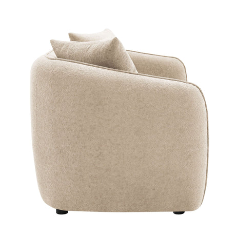 Keith - Sofa With 3 Pillows, Living Room Seating - Beige