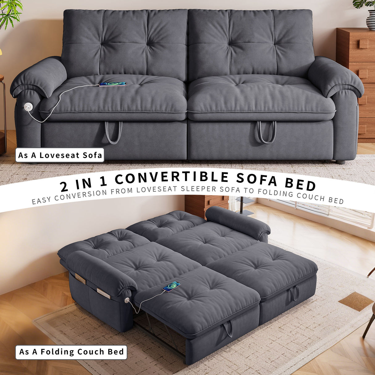 Convertible Cloud Like Sofa Bed