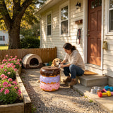 Stacked Donut Stool With Sprinkles Detail, Figurine Seat For Indoor Outdoor Decor - Light Natural
