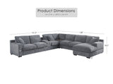 Celine - Fabric Corner Sectional Sofa With Right-Facing Chaise, Cupholders, And Charging Ports
