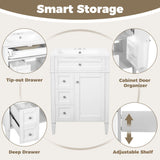 Bathroom Vanity With Top Sink, Storage Cabinet With 2 Drawers And Tip-Out Drawer