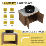 Wall Mounted Bathroom Vanity With Art Sink & 1 Soft Close Door