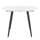 Pull Out Dining Table, Round Design - White