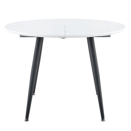 Pull Out Dining Table, Round Design - White