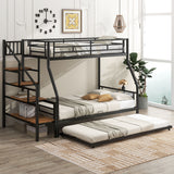 Metal Bunk Bed With Trundle And Storage Staircase