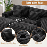 Oversized Double Chaise Lounge Sofa With USB Ports And Cup Holders