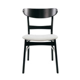 Dining Chairs With Upholstered Seat (Set of 2) - Black / Light Beige