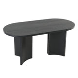Dining Table With Curved Legs - Black