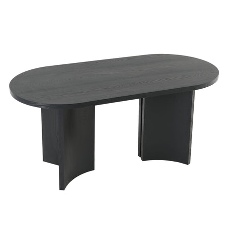 Dining Table With Curved Legs - Black